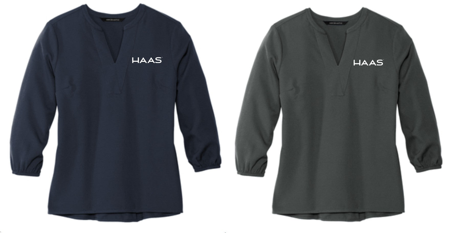 HAAS Women's Stretch Crepe 3/4-Sleeve Blouse MM2011