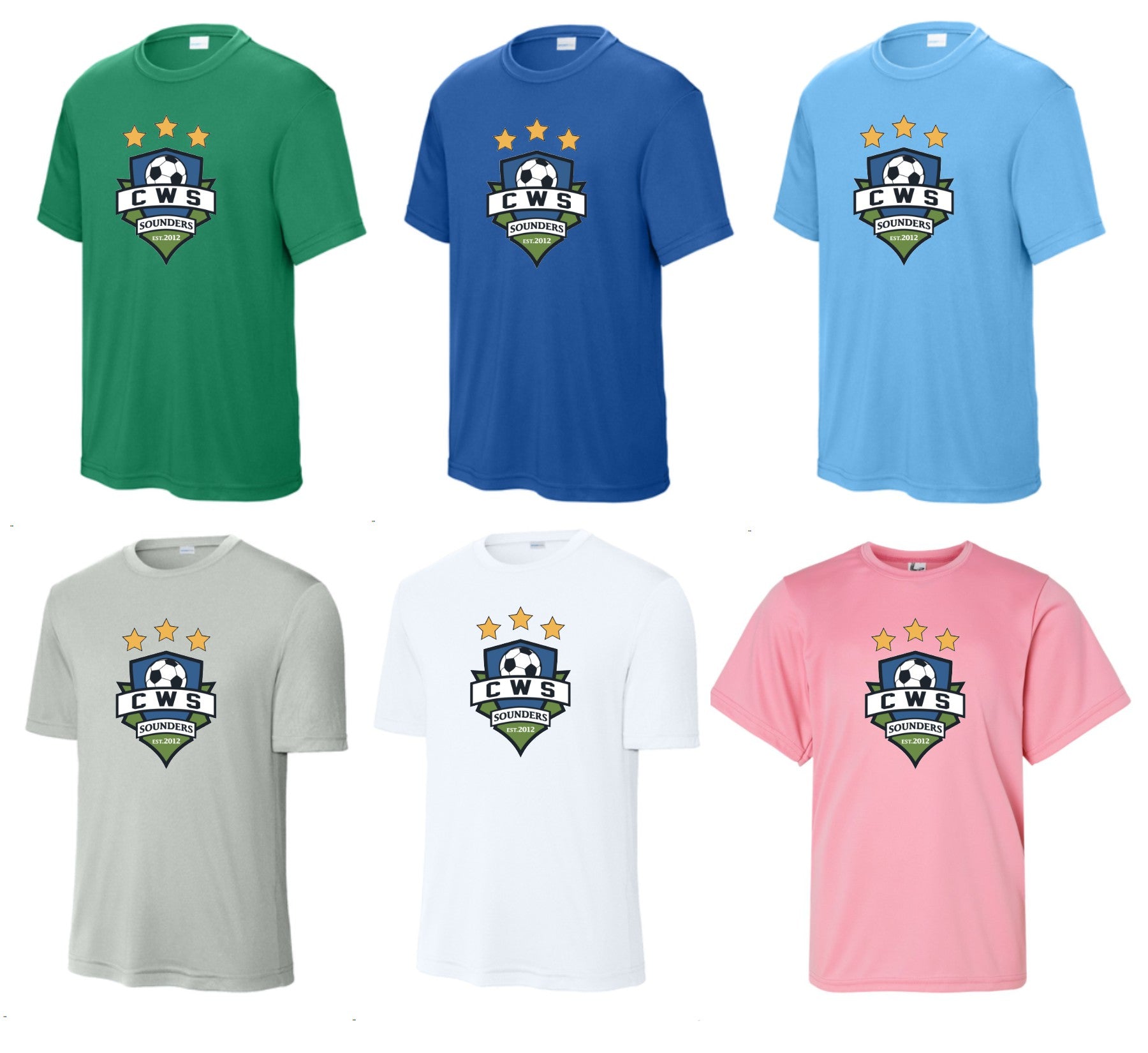 CWS SOCCER SPORT-TEK TEE LARGE CREST LOGO