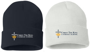 CHRIST THE KING EMBROIDERED 12" Solid Cuffed Beanie - SP12