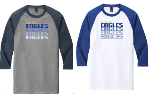 Heritage University - District ® Perfect Tri ® 3/4-Sleeve Raglan - DM136