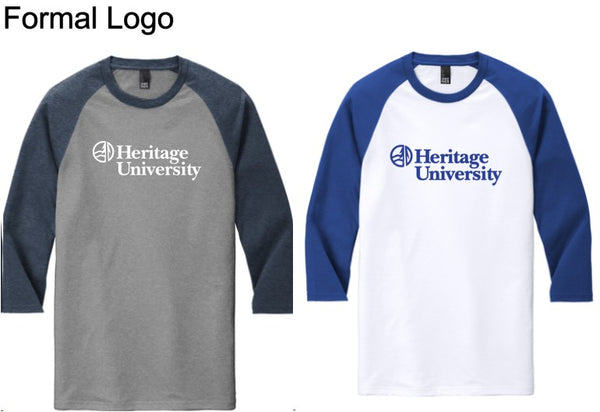 Heritage University - District ® Perfect Tri ® 3/4-Sleeve Raglan - DM136