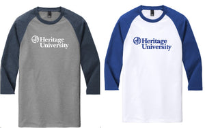 Heritage University - District ® Perfect Tri ® 3/4-Sleeve Raglan - DM136