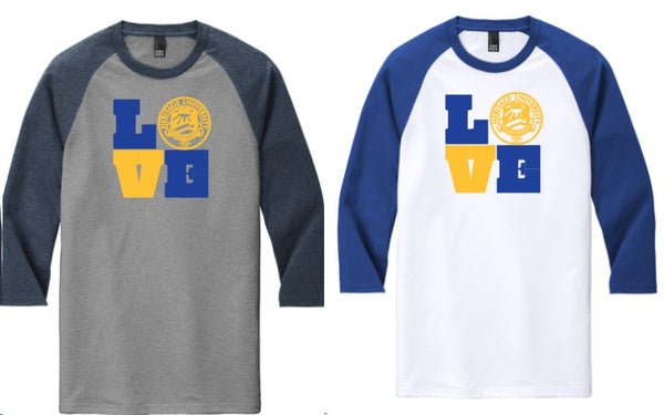 Heritage University - District ® Perfect Tri ® 3/4-Sleeve Raglan - DM136