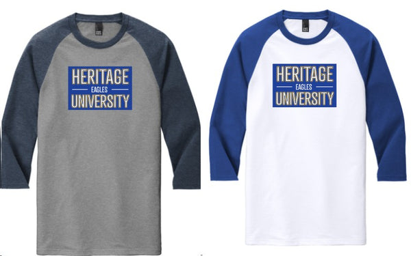 Heritage University - District ® Perfect Tri ® 3/4-Sleeve Raglan - DM136