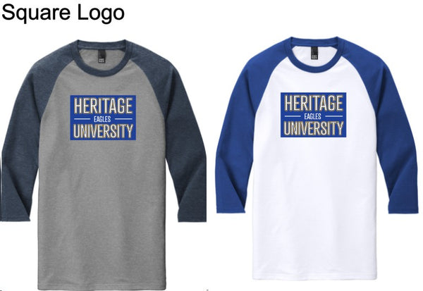 Heritage University - District ® Perfect Tri ® 3/4-Sleeve Raglan - DM136