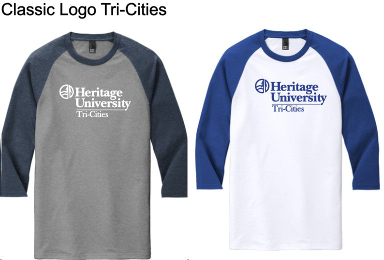Heritage University Tri-Cities - District ® Perfect Tri ® 3/4-Sleeve Raglan - DM136