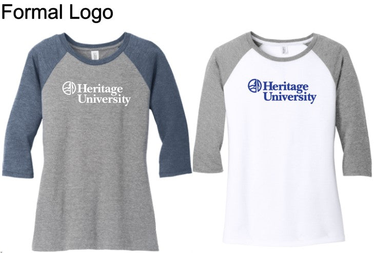 Heritage University - District ® Women’s Perfect Tri ® 3/4-Sleeve Raglan - DM136L