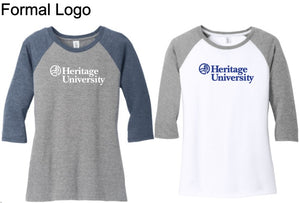 Heritage University - District ® Women’s Perfect Tri ® 3/4-Sleeve Raglan - DM136L
