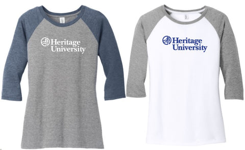 Heritage University - District ® Women’s Perfect Tri ® 3/4-Sleeve Raglan - DM136L