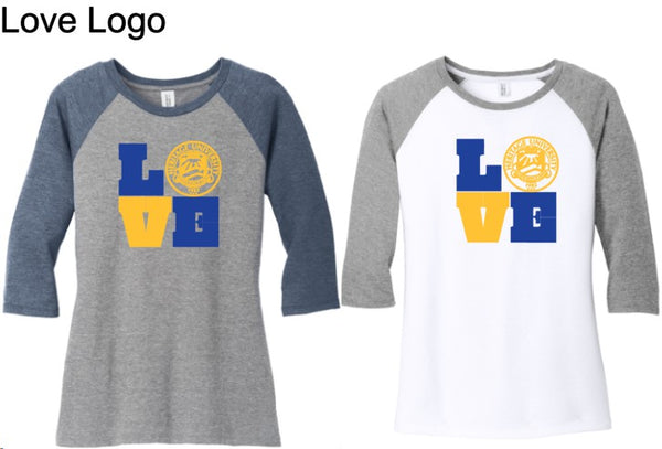 Heritage University - District ® Women’s Perfect Tri ® 3/4-Sleeve Raglan - DM136L