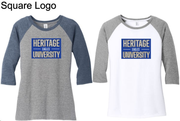 Heritage University - District ® Women’s Perfect Tri ® 3/4-Sleeve Raglan - DM136L