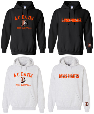 DAVIS GIRLS PC78H Core Fleece Pullover Hooded Sweatshirt