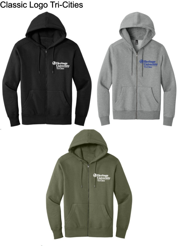 Heritage University Tri-Cities - District® Perfect Weight® Fleece Full-Zip Hoodie - DT1103