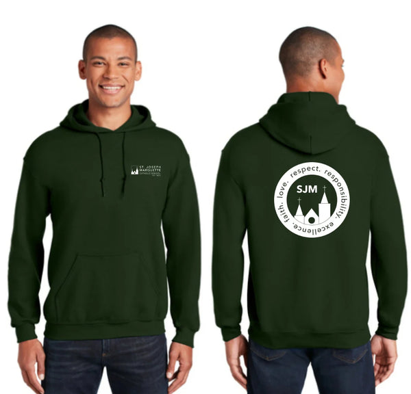 SJMMS 18500 Green Heavy Blend Hooded Sweatshirt