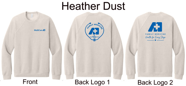 MultiCare Family Medicine - Bella+Canvas Sponge Fleece Raglan Sweatshirt BC3901