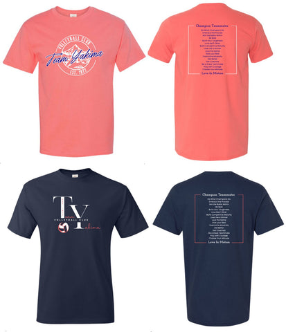 TEAM YAKIMA VOLLEYBALL PLAYER PRACTICE SHIRTS