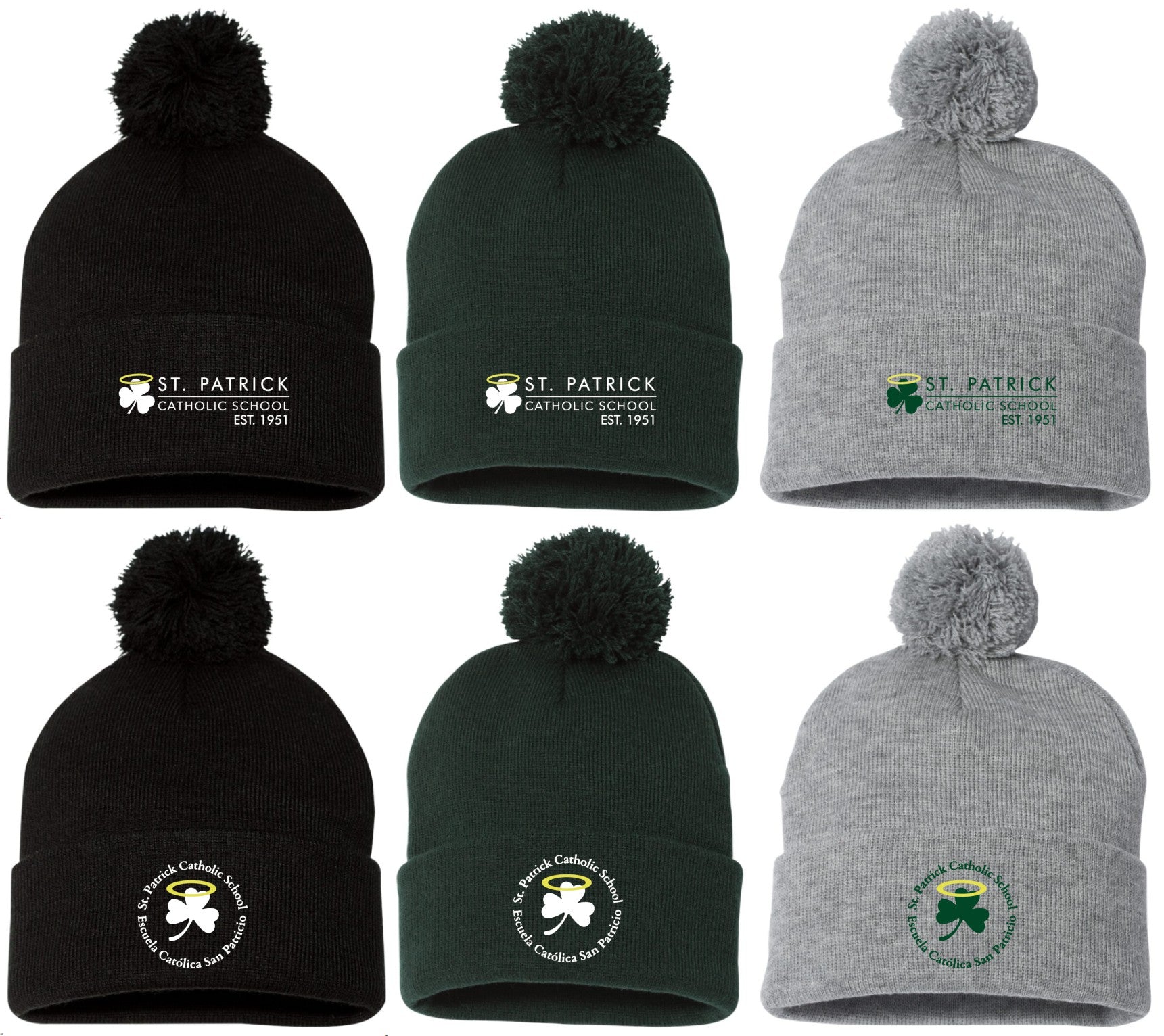 St. Pats 12" Pom-Pom Cuffed Beanie - SP15