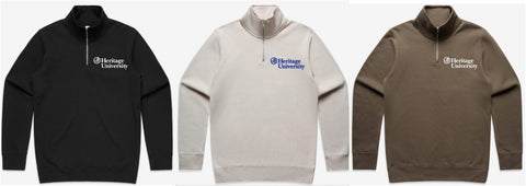 Heritage University - ASColour Stencil Half Zip Crew 5125