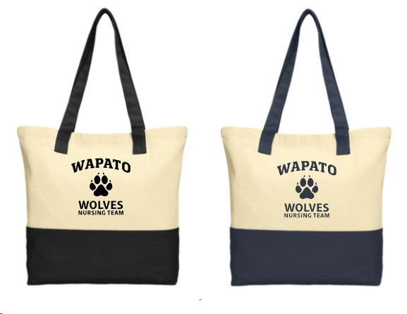 WAPATO NURSING BG414 Port Authority® Colorblock Cotton Tote