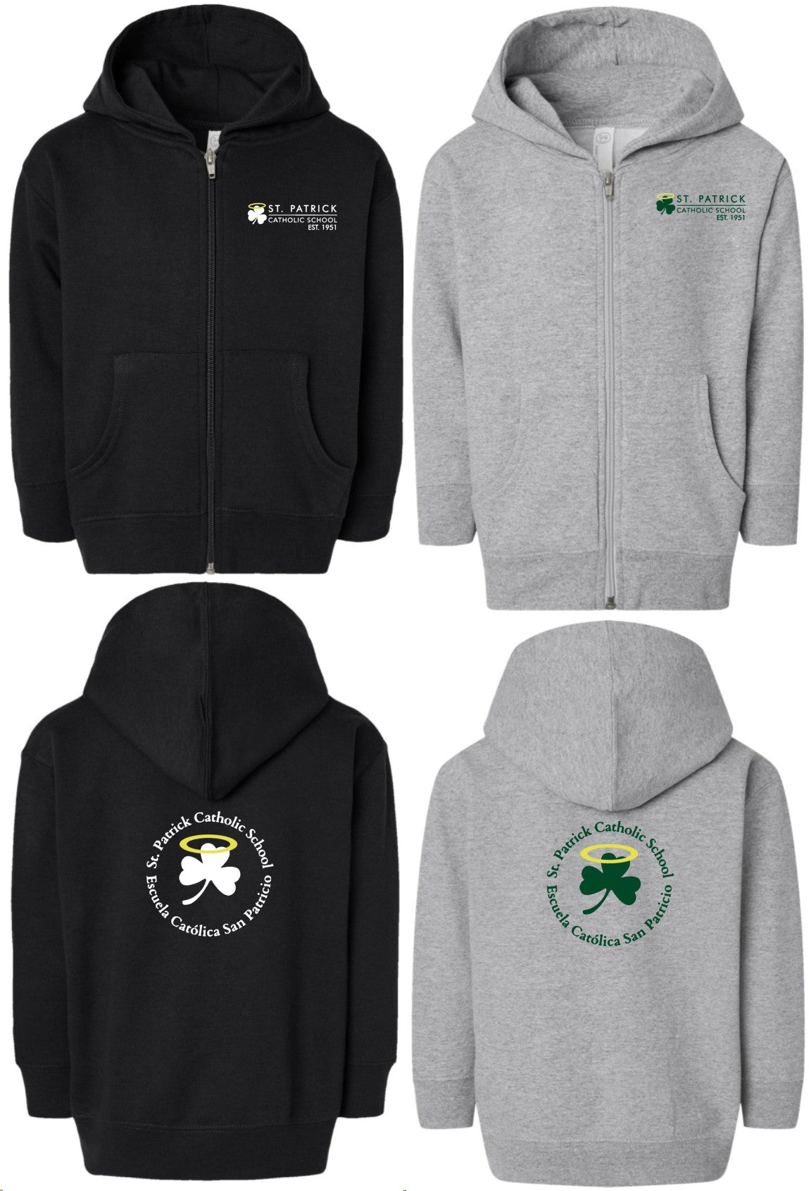 Toddler St. Pats Zip Hoodie (C+H)