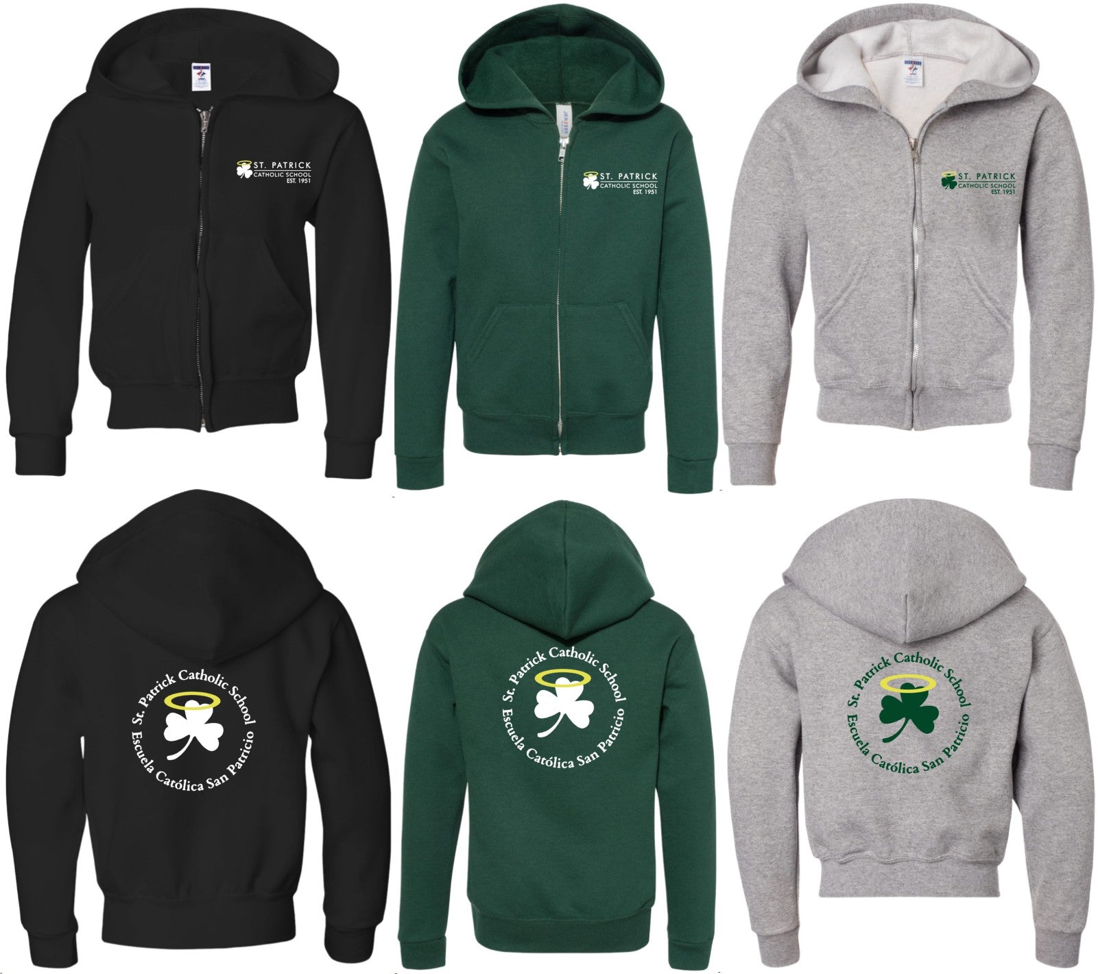 Youth St. Pats Zip Hoodie (C+H)