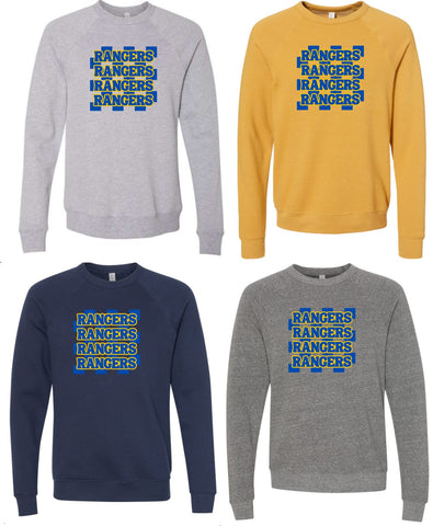 NVPTSA BELLA CANVAS Raglan Crewneck Sweatshirt 3901 Logos 5-8