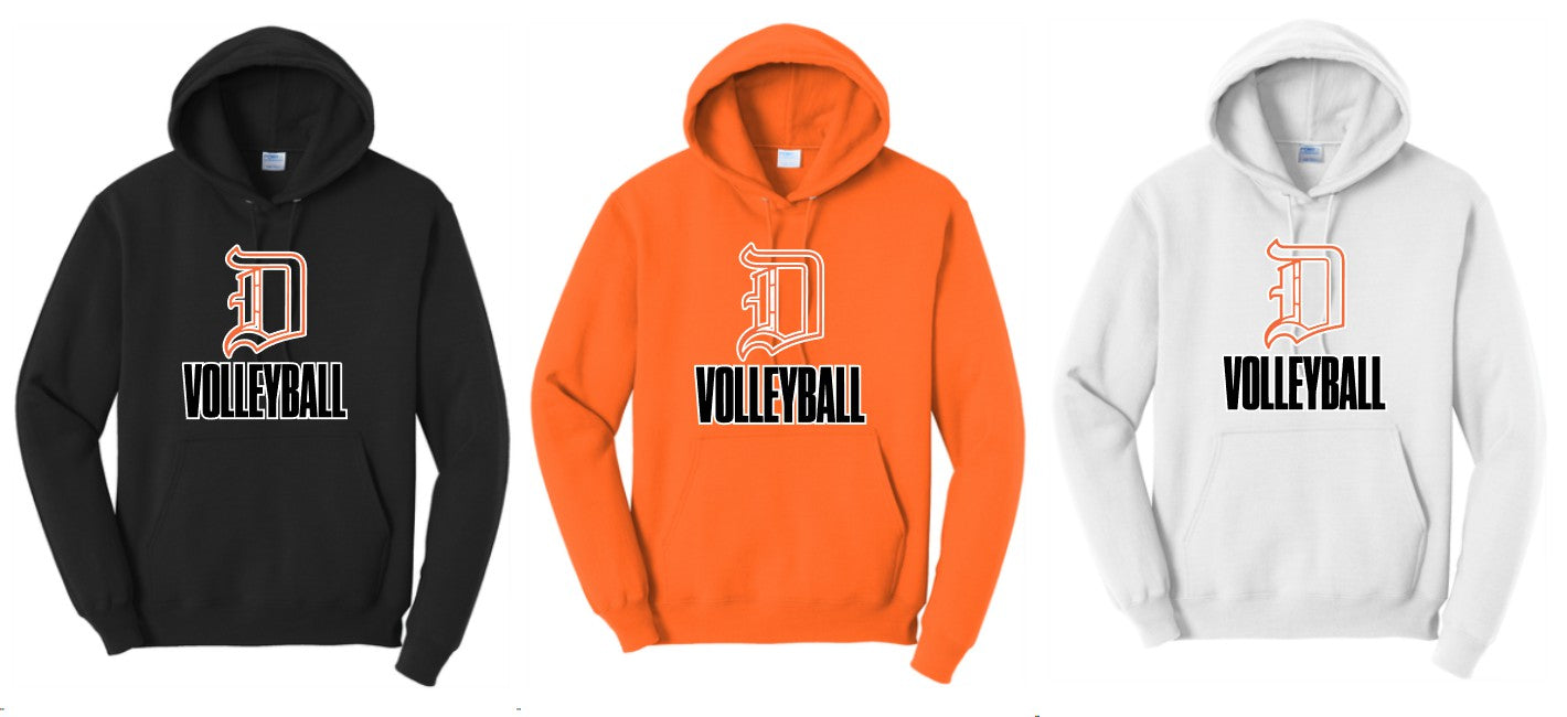 DAVIS VOLLEYBALL D PC78H Fleece Pullover Hooded Sweatshirt