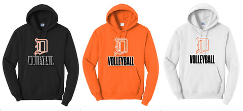 DAVIS VOLLEYBALL D PC78H Fleece Pullover Hooded Sweatshirt