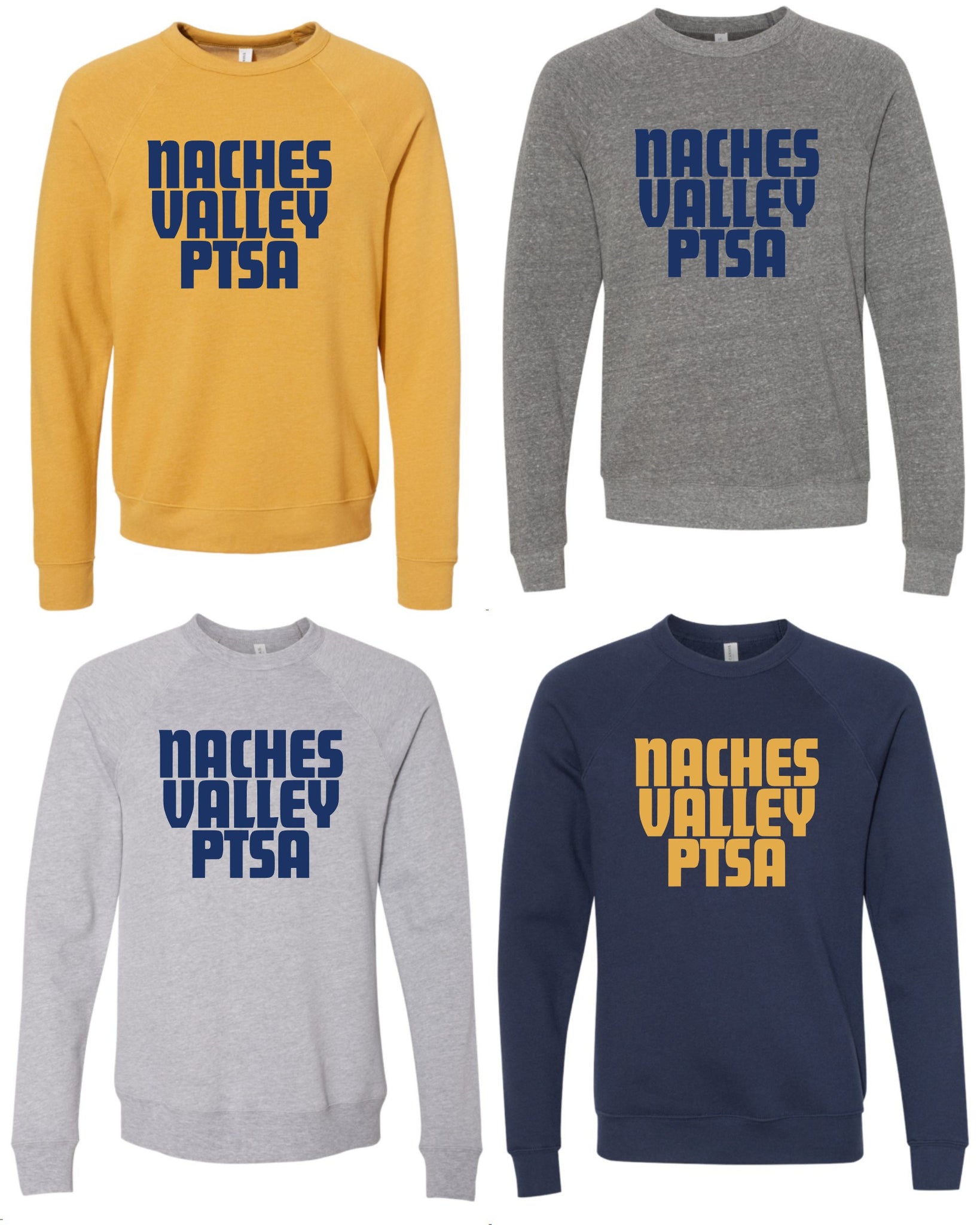 NVPTSA BELLA CANVAS Raglan Crewneck Sweatshirt 3901 Logos 5-8