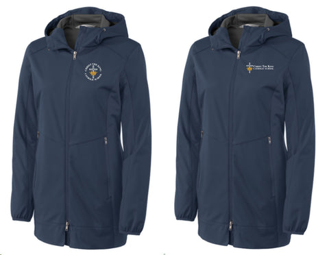 CHRIST THE KING EMBROIDERED Women's Active Hooded Soft Shell Jacket L719