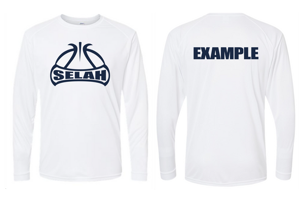 Adult Selah Basketball Performance Long Sleeve - White