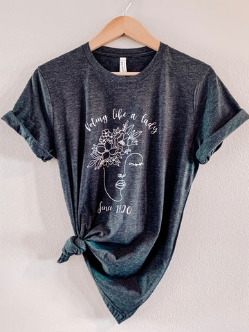 Voting Like A Lady Charcoal T-Shirt