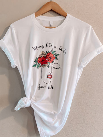 Voting Like A Lady White T-Shirt