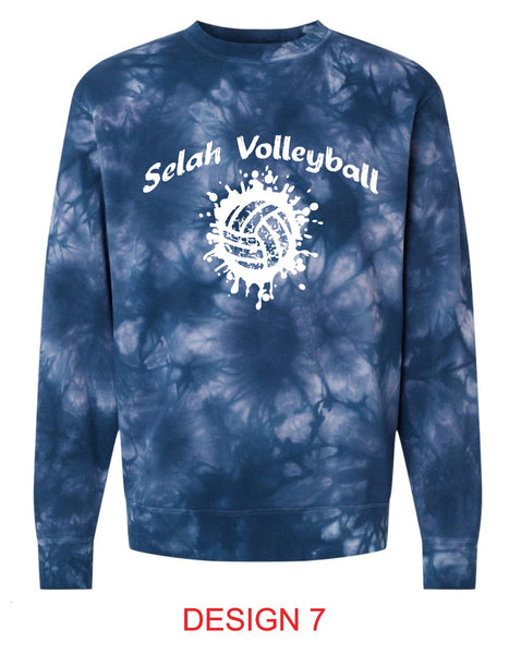 Selah Volleyball Tie Dye Crewneck Sweatshirt